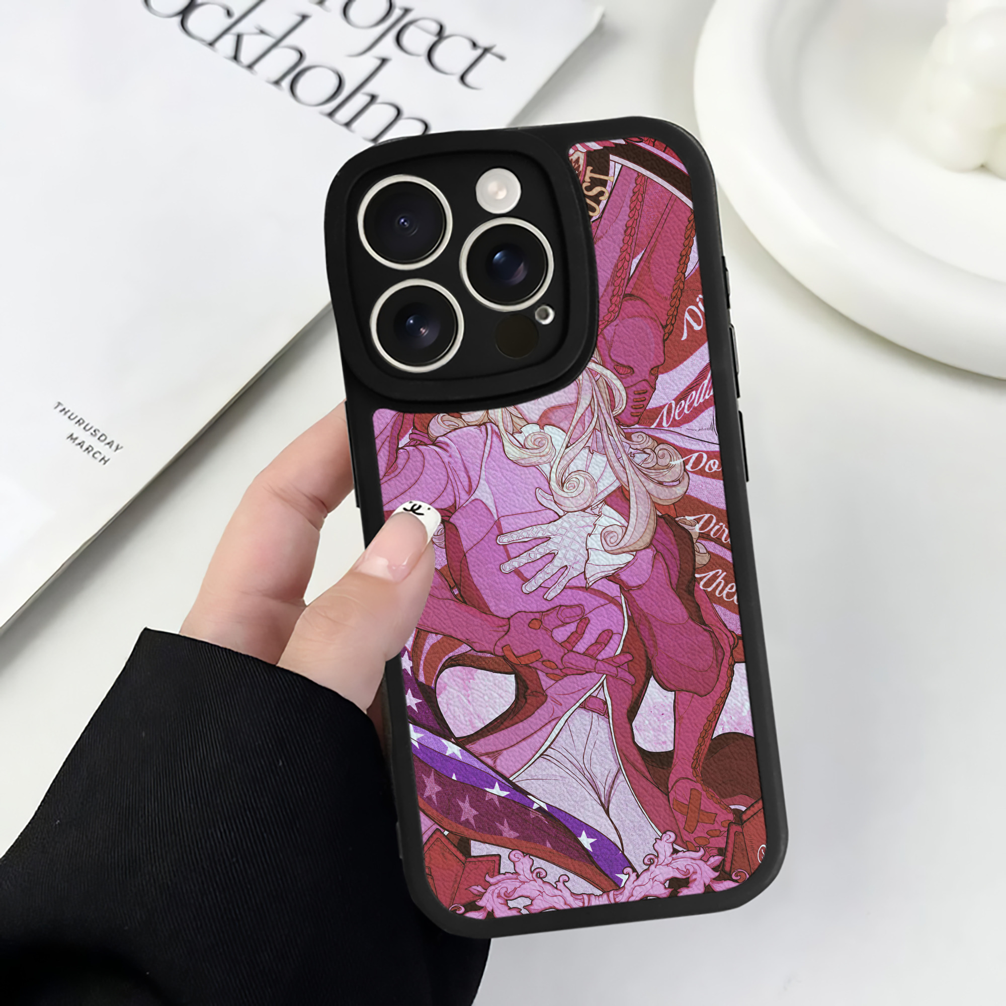 （画像用） ジョジョの奇妙な冒険 JoJo's Bizarre Adventure 【iPhone 16シリーズ対応】シリコンスマホケース（レザー調） 材質：シリコン